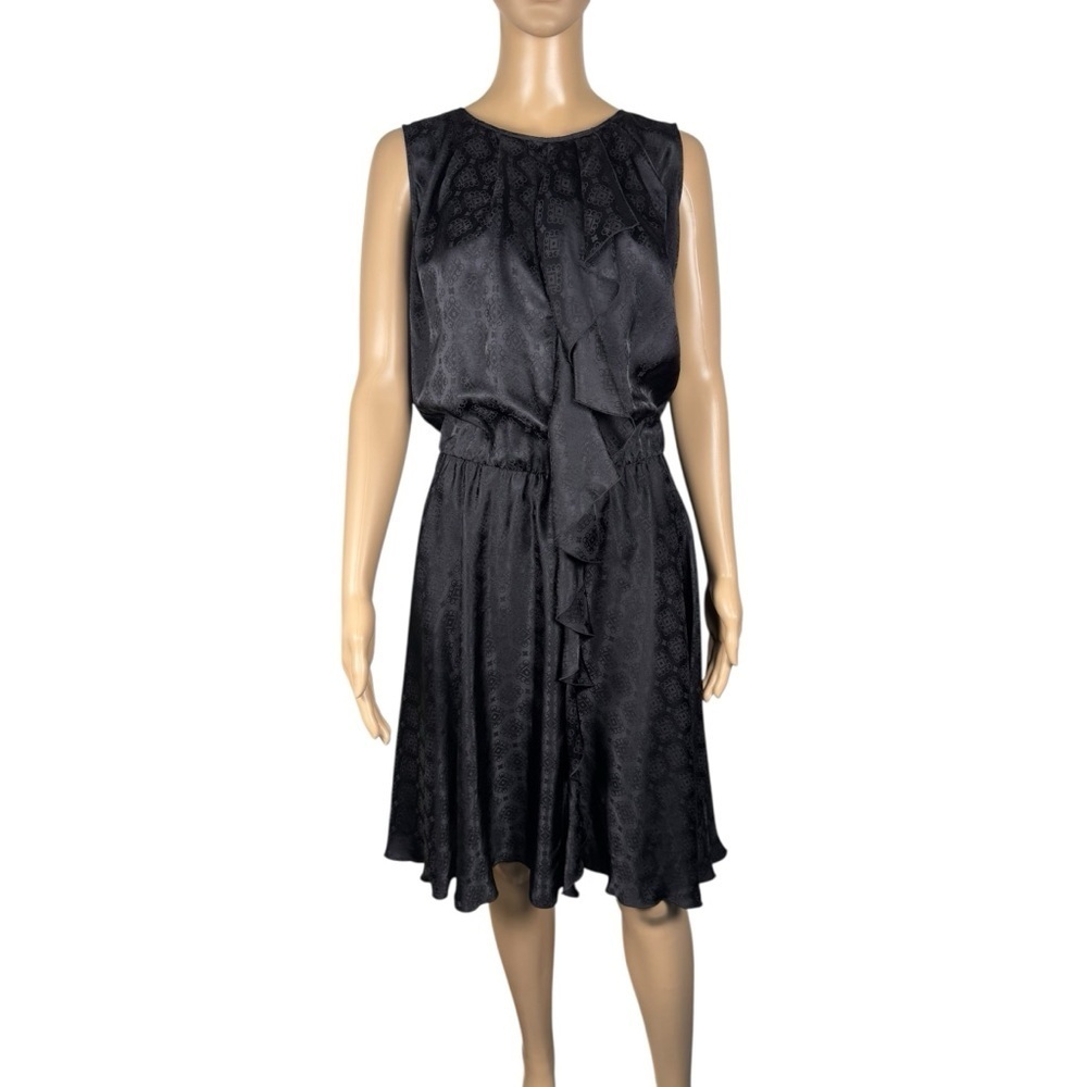 NWT New ICE Iceberg Black Sleeveless Satin Midi Dress Made In Italy Size IT 40/S